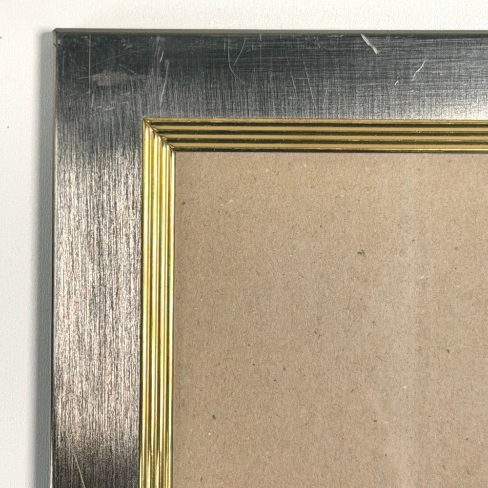 Vintage Picture Frame Metal‎ Silver Gold 6x8 Mixed Metal MCM Scandi Gallery Wall